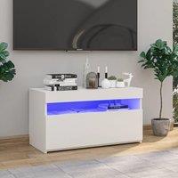 Berkfield Home TV Cabinet with LED Lights White 75x35x40 cm | Size: 75 x 35 x 40 cm