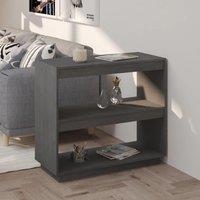 Berkfield Home Book Cabinet Grey 80x35x71 cm Solid Pinewood | Size: 80 x 35 x 71 cm