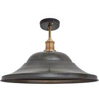 Brooklyn Giant Hat Flush Mount, 21 Inch, Pewter, Brass Holder