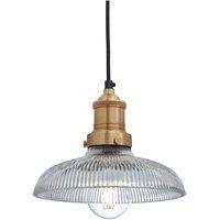 Brooklyn Glass Dome Pendant, 8 Inch, Brass Holder