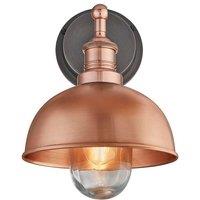Brooklyn Outdoor & Bathroom Dome Wall Light, 8 Inch, Copper, Copper Holder