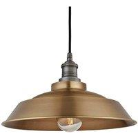 Brooklyn Outdoor & Bathroom Step Pendant, 16 Inch, Brass, Pewter Holder