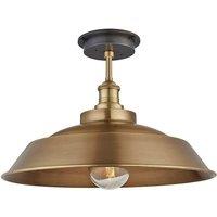 Brooklyn Outdoor & Bathroom Step Flush Mount, 16 Inch, Brass, Brass Holder