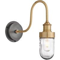 Swan Neck Outdoor & Bathroom Wall Light, Brass