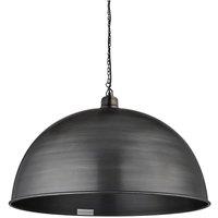 Brooklyn Giant Dome Pendant, 24 Inch, Pewter, Pewter Chain Holder