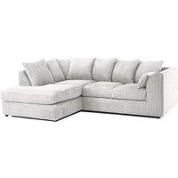 Furnishings For Less UK Luxor Jumbo Cord 4 Seater Corner sofa Left Hand Facing in Silver
