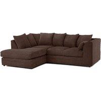Furnishings For Less UK Luxor Jumbo Cord 4 Seater Corner sofa Left Hand Facing in Chocolate