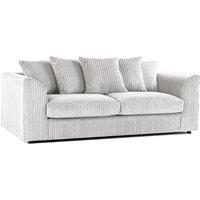Furnishings For Less UK Luxor Jumbo Cord Fabric 3 Seater Sofa in Silver