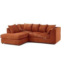 Luxor Jumbo Cord 4 Seater Corner sofa Left Hand Facing
