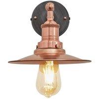 Brooklyn Flat Wall Light, 8 Inch, Copper, Copper Holder