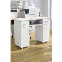High Quality Fashion Makeup Desk Dresser Manicure Table Nail Desk with Rolling Wheels For Spa Beauty Salon & Home