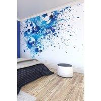 Origin Murals Football Splash Wall Mural in Blue | Size: W300 cm x H240 cm