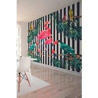 Flamingo Stripe Wall Mural