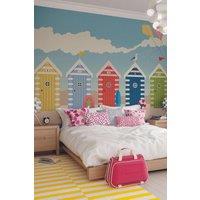 Origin Murals Beach Huts Wall Mural | Size: W350 cm x H280 cm