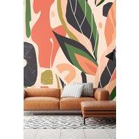 Abstract Leaf Shapes Wall Mural