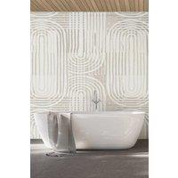 Origin Murals Curved Line Texture Wall Mural in Grey | Size: W300 cm x H240 cm