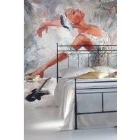 Origin Murals Ballerina Wall Mural in Grey | Size: W350 cm x H280 cm