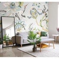 Origin Murals Cranes in Flight Wall Mural in Grey | Size: W300 cm x H240 cm
