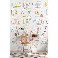 Childrens Alphabet Illustrations Wall Mural