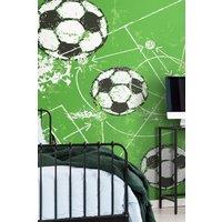 Origin Murals Football Grunge Wall Mural in Green | Size: W300 cm x H240 cm