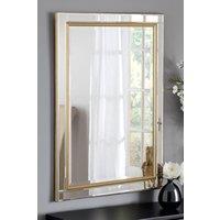 Yearn Mirrors Brass framed bevelled mirror 90.5x65cm in Gold | Size: 90.5x65 cm