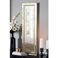 Brass framed bevelled mirror 136x45.5cm