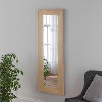 Oak Effect Framed wall mirror 131.5x47.5cm