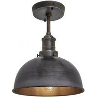 Brooklyn Dome Flush Mount, 8 Inch, Pewter, Pewter Holder