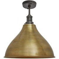 Brooklyn Cone Flush Mount, 12 Inch, Brass, Pewter Holder