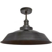 Brooklyn Step Flush Mount, 16 Inch, Pewter, Pewter Holder