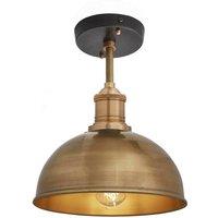 Brooklyn Dome Flush Mount, 8 Inch, Brass, Brass Holder