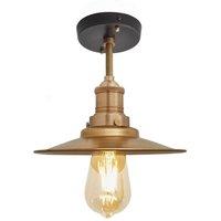 Brooklyn Flat Flush Mount, 8 Inch, Brass, Brass Holder