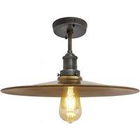 Brooklyn Flat Flush Mount, 15 Inch, Brass, Pewter Holder
