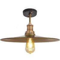 Brooklyn Flat Flush Mount, 15 Inch, Brass, Brass Holder