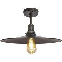 Brooklyn Flat Flush Mount, 15 Inch, Pewter, Pewter Holder