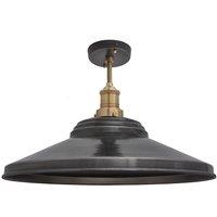 Brooklyn Giant Step Flush Mount, 18 Inch, Pewter, Brass Holder