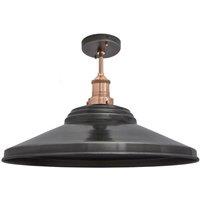 Brooklyn Giant Step Flush Mount, 18 Inch, Pewter, Copper Holder