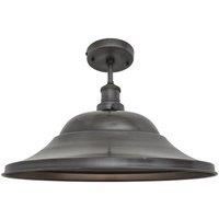 Brooklyn Giant Hat Flush Mount, 21 Inch, Pewter, Pewter Holder