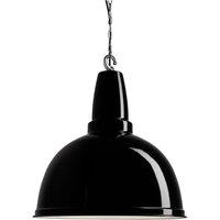 Retro Large Pendant, 17 Inch, Black, Chrome Hook Chain Holder