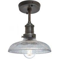 Brooklyn Glass Dome Flush Mount, 8 Inch, Pewter Holder