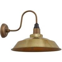 Industville Swan Neck Step Wall Light, 16 Inch, Brass in Bronze