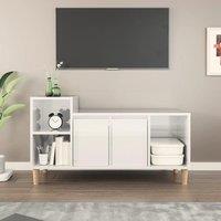 TV Cabinet High Gloss White 100x35x55 cm Engineered Wood