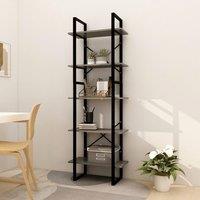 Berkfield Home 5-Tier Book Cabinet Grey 60x30x175 cm Pinewood | Size: 60 x 30 x 175 cm