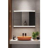 Rectangular Frameless Anti-Fog LED Vanity Mirror with Clock