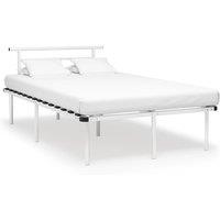 Bed Frame White Metal 120x200 cm