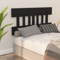 Bed Headboard Black 203.5x3x81 cm Solid Wood Pine
