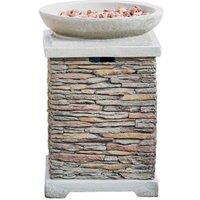 Teamson Home Outdoor Garden Propane Gas Fire Pit Burner, Smokeless Firepit in Grey