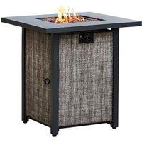 Teamson Home Outdoor Garden Large Woven Propane Gas Fire Pit Table Burner in Brown