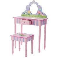 Teamson Kids Fantasy Fields By Teamson Play Wooden Vanity Table in Pink