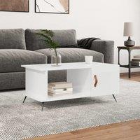 Coffee Table High Gloss White 90x50x40 cm Engineered Wood